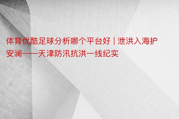 体育优酷足球分析哪个平台好 | 泄洪入海护安澜——天津防汛抗洪一线纪实
